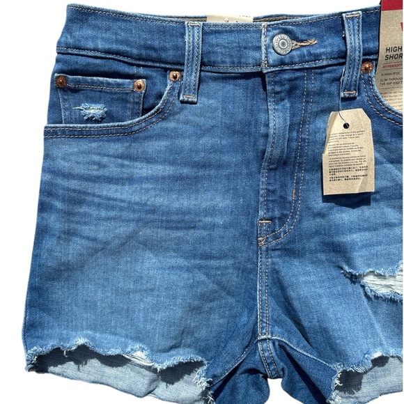 Levi's Women's Blue Denim Shorts - Picture 3 of 5